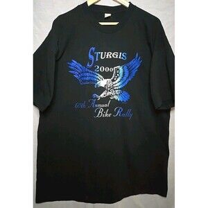 Fruit Of The Loom Sturgis Millennium 2000 Bike Rally, Men's Sz 2XL, Logo Black